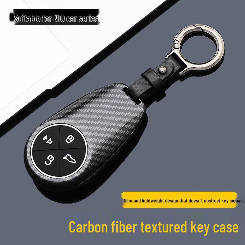 Nio Key Case Compatible with ET5, ET7, ES6, ES7, ES8, EC6 2025 Models - Carbon Fiber Texture Shell