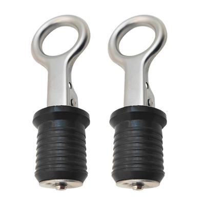 2x Drain Plug Boat Marine 1Inch Drain Stainless Steel Snap Handle Locking Rubber