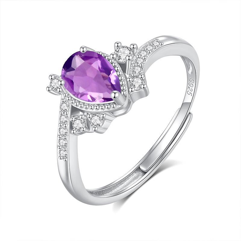 

Natural crystal stone twisted arm ring adjustable non-fading s925 sterling silver jewelry premium accessories opening adjustable