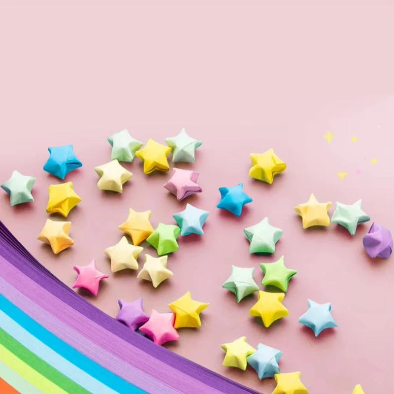 540 Blatt Sternpapierstreifen in 27 Farben, doppelseitig, bunt, Glücksstern, Origami, DIY, handgefertigte Kunst, Heimdekoration