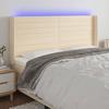 VidaXL LED Headboard Bedroom Furniture Double Bed Accessory Head of Bed Frame Interior Cream 3124207