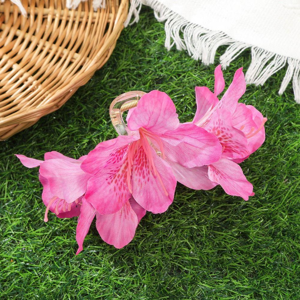 Comfortable To Wear Canna Flower Hair Claw Non-slip Styling Hair Crab  Beach