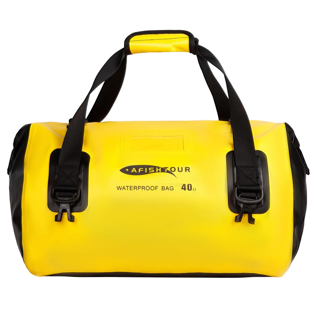 AFISHTOUR 40L Waterproof Motorcycle Duffel Bag Motorcycle Luggage Tail Bag with Straps Dry Bag Ideal for and the Beach - - Roll-Top Kayaking, Rafting,