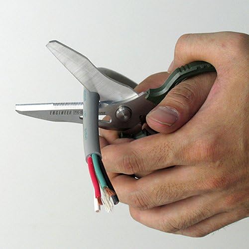 ENGINEER Tetsuwan Scissors GT with Cap, 56mm Blade Length, PH-55, Green, Blade: Special Stainless Steel for Cutting Tools, Grip: PBT