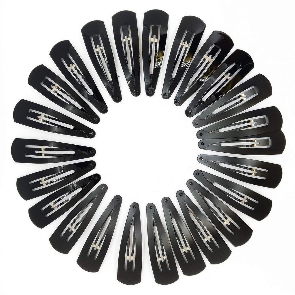 HP HIGH PROFILE Extra Large Tic Tac Hair Clips for Women and Girls (Black Glossy and Matte) -24 Pcs, Pack of 2