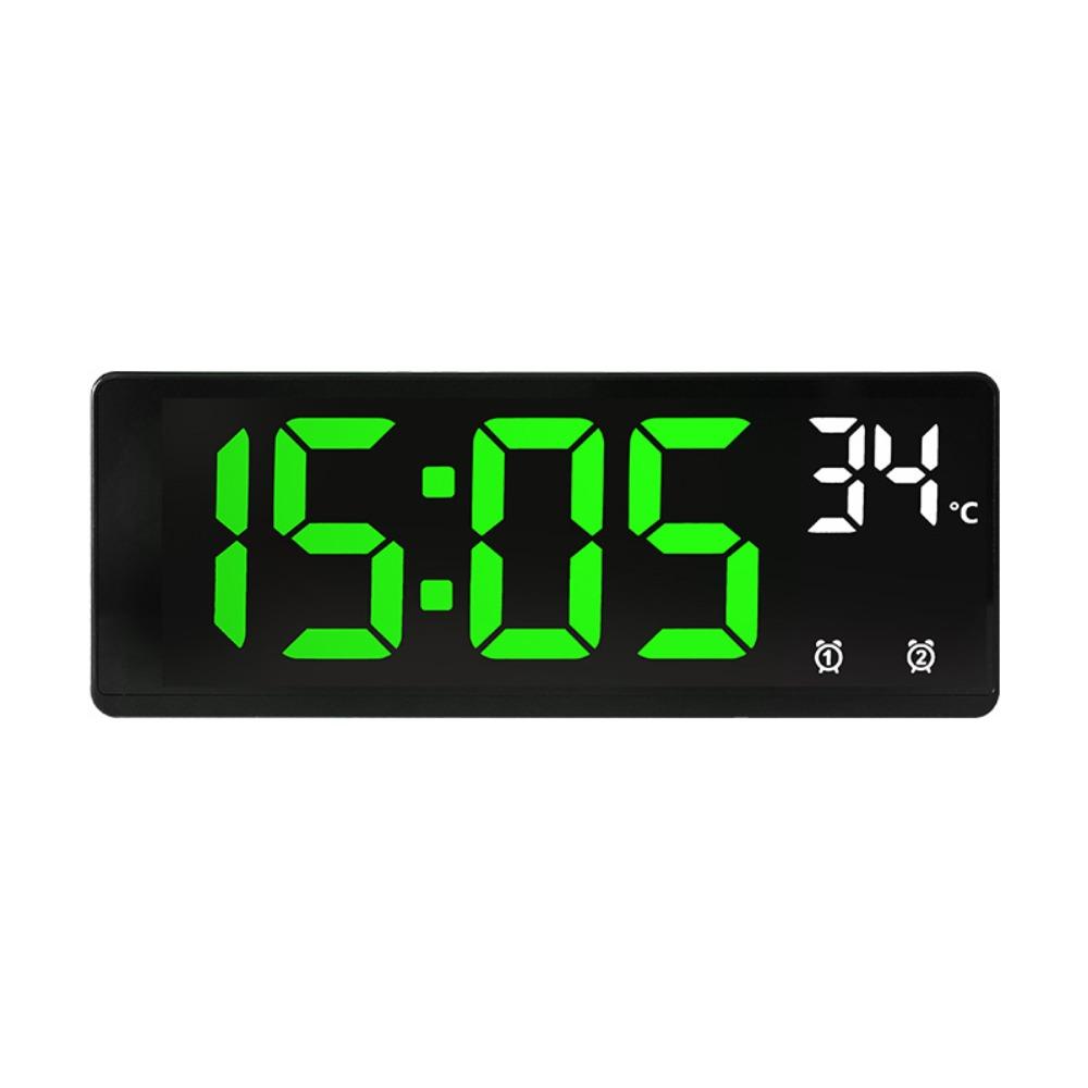 Voice Control Digital Alarm Clock Temperature Dual Alarm Desktop Table Clock Night Mode 12/24H LED Clock Watch Desk
