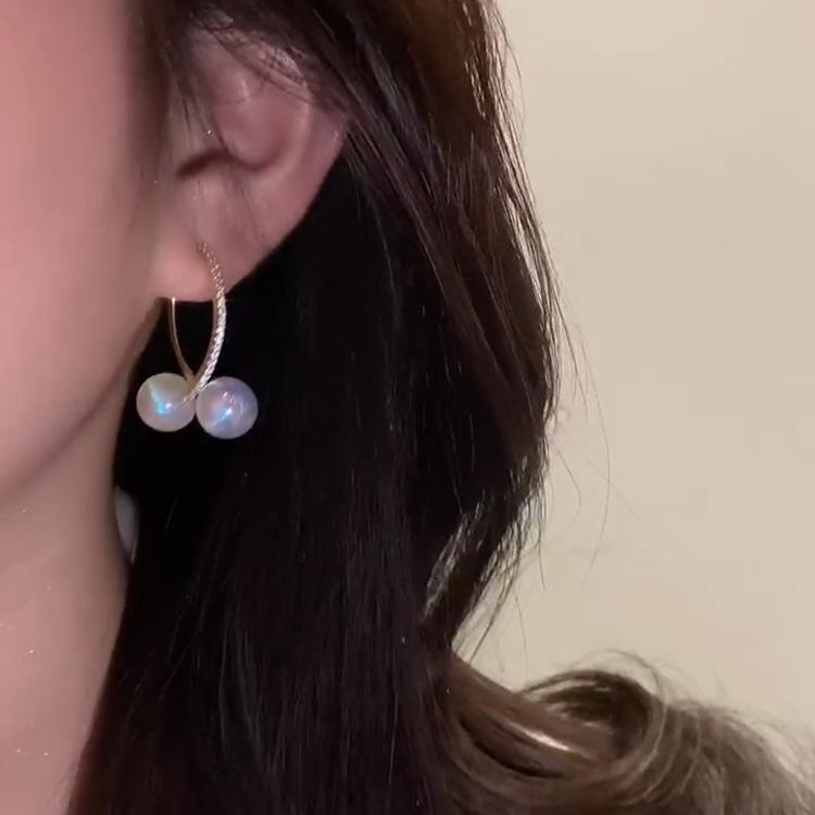 Trend Unique Design Elegant Delicate Zircon Pearl Flower Earrings Women Jewelry Wedding Party Gifts