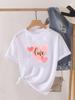 Cute Love Letter Heart Print T Shirt Women Love You Letter Graphic Short Sleeve Casual Summer Aesthetic Valentines Daily Tee
