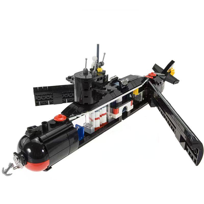 Wojskowy okręt wojenny armia klocki marynarka wojenna strategiczna atomowa łódź podwodna Model miniaturowe puzzle zabawki do składania dla chłopców prezent