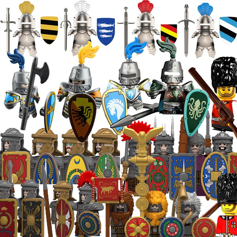 Středověký Vojenský Řím Válka Akční Figurky Armádní Figurky Stavební Kostky Helma Zbraně Příslušenství Děti na Hračky Dárky