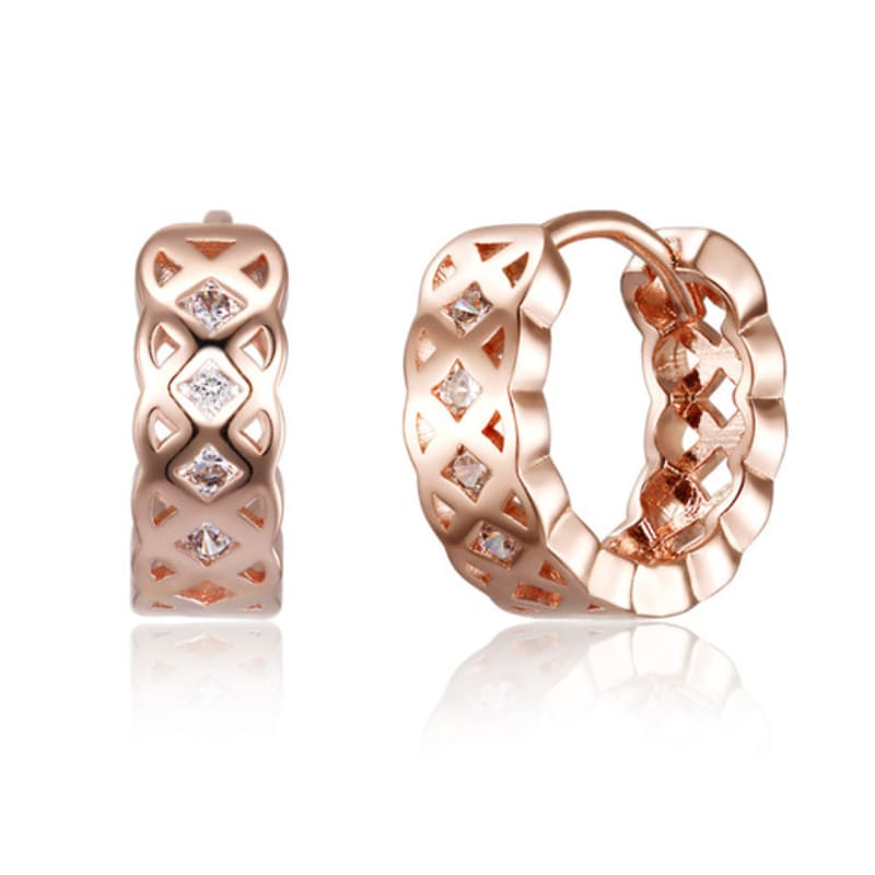 CRANNE 14K GF Ballroom Carved Stone One-Touch Ring Earrings C24EGF197