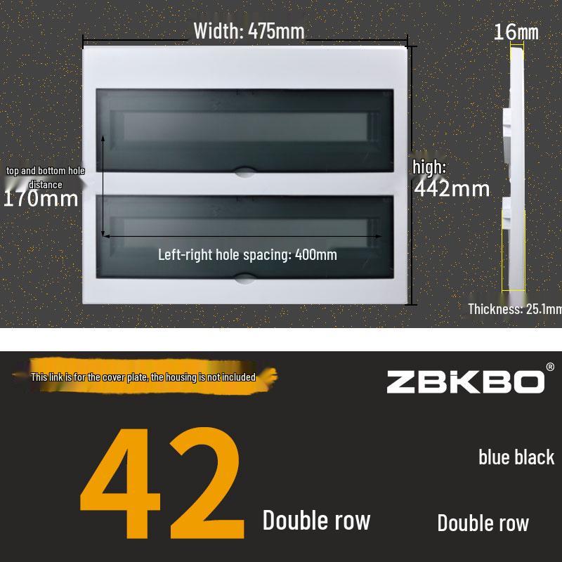 Frosted Flat Panel Lighting Distribution Box - 10/12/15/18/30 Positions, Strong Current, Plastic Panel