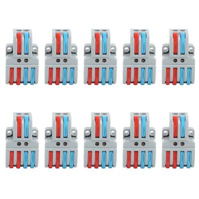 10Pcs Cable Connector Color Quick Wiring 2 In 4 Out Terminal Block Connection LT?422