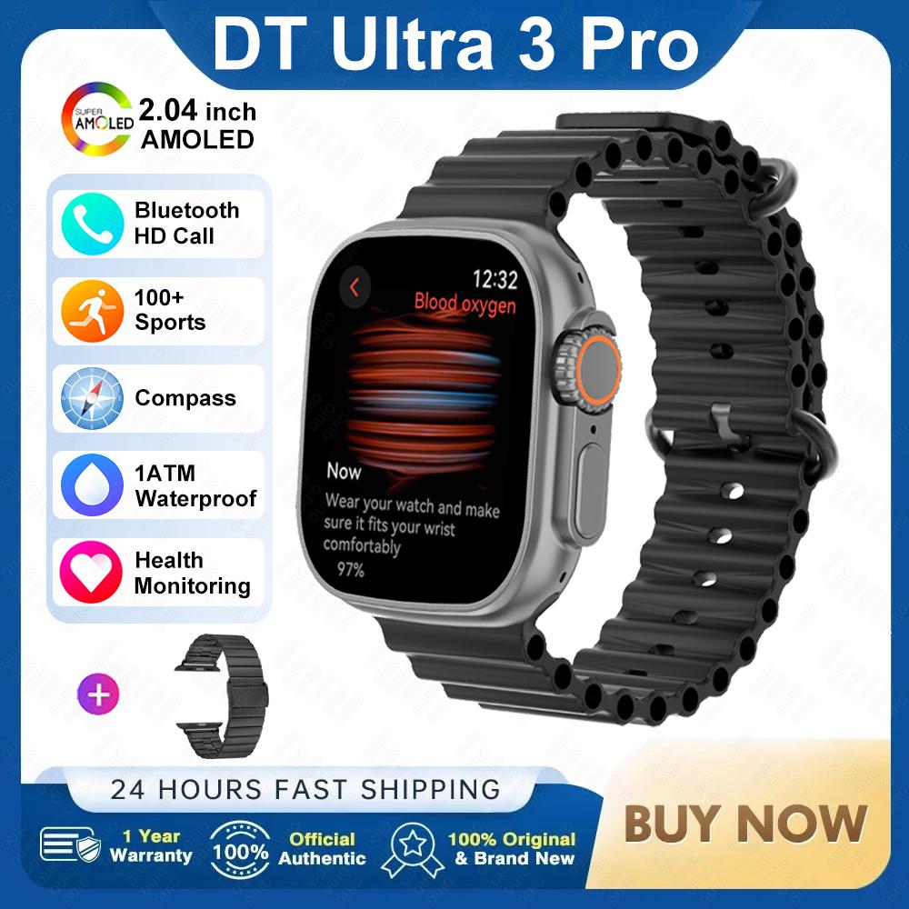 2025New DT Ultra 3 Pro Google Map NFC SmartWatch 32G Memory Music Video NFC Bluetooth Call Waterproof SmartWatch