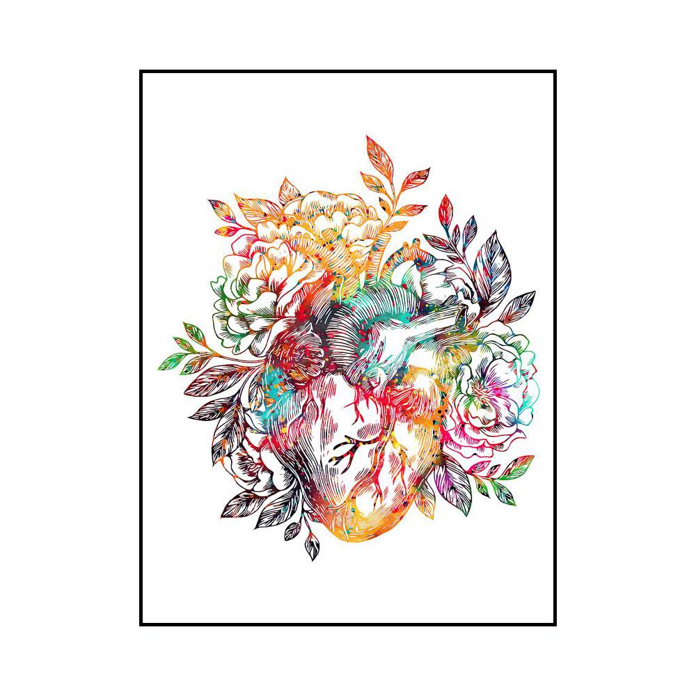 Abstract Organs Heart Skeleton Teeth Painted Wall Art Posters Home Room Decoration Canvas Painting Murals Pictures Print Artwork