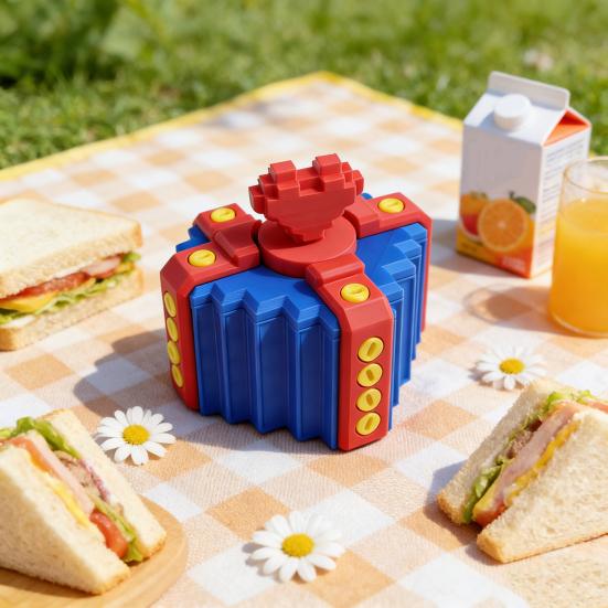 Ärgerliche Geschenkbox mit Schrauben 3D-gedruckte Valentinstags-Herzförmige Geschenkbox Urkomischer Geldkartenbehälter Lustiges Streichgeschenk