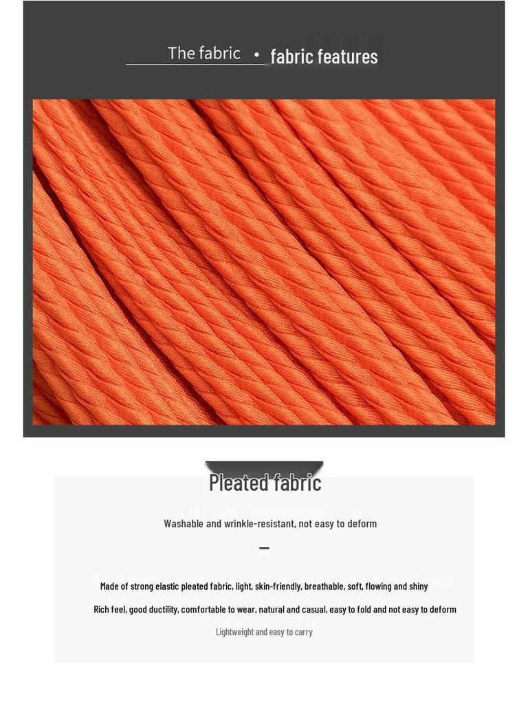 2025 Gradient A-Line Midi Skirt: High-Waisted, Fish Scale Print, Pleated Design