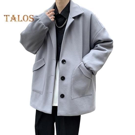 Мужское шерстяное пальто с лацканами — фото 14