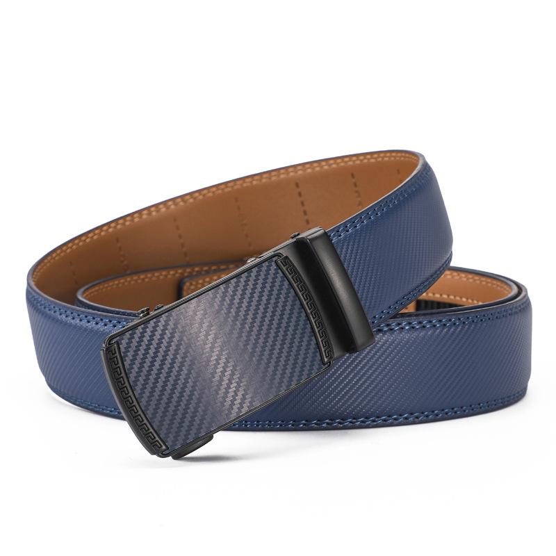 

Men Leather Belt Alloy Automatic Buckle Male Belt Man Fashion Belts Men Cowhide Leather Luxury Belts Men Business Designer Belts 110cm синій