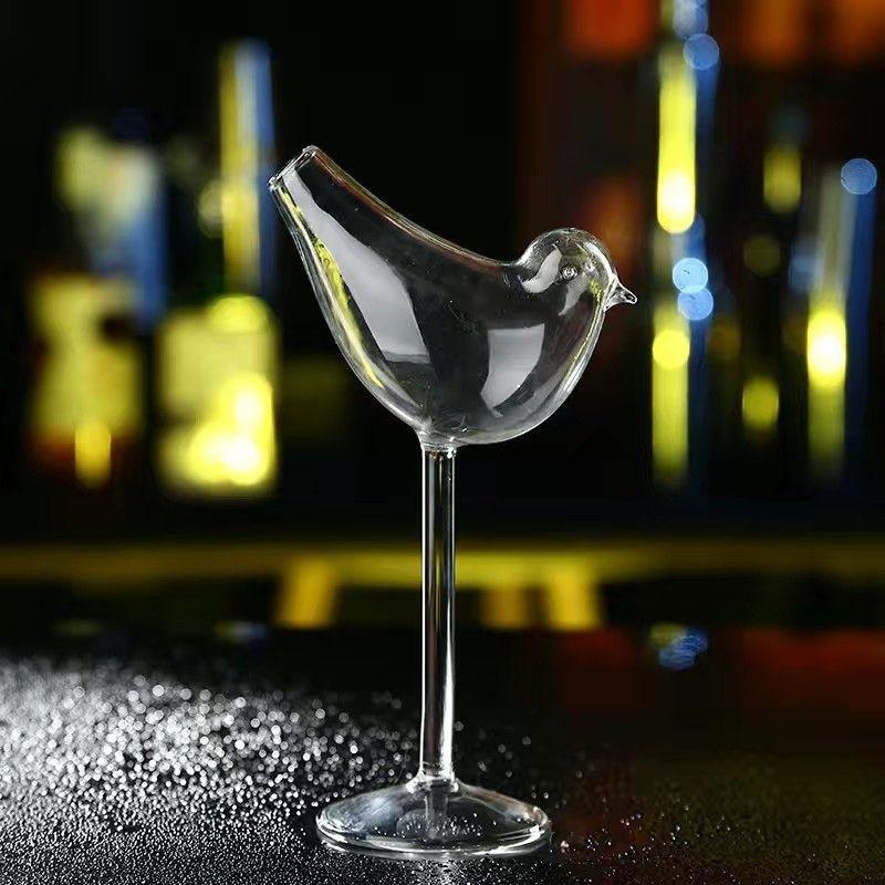 Creative Cocktail Glass Bird Design Clear Cocktail Glass Novelty Drink Cup for KTV Bar Night Party Cocktail Tool