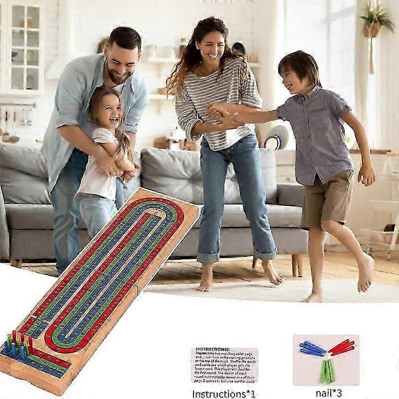 1 Set Cribbage Board Table Game Solid Wood Party Board Game Board Cribbage Cards Board