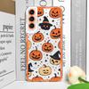 Cartoon Halloween Pumpkin Ghost Bat Phone Case for Samsung Galaxy S25 S24 S23 Ultra S22 S21 S20 Plus S24FE A55 A54 5G Soft Cover