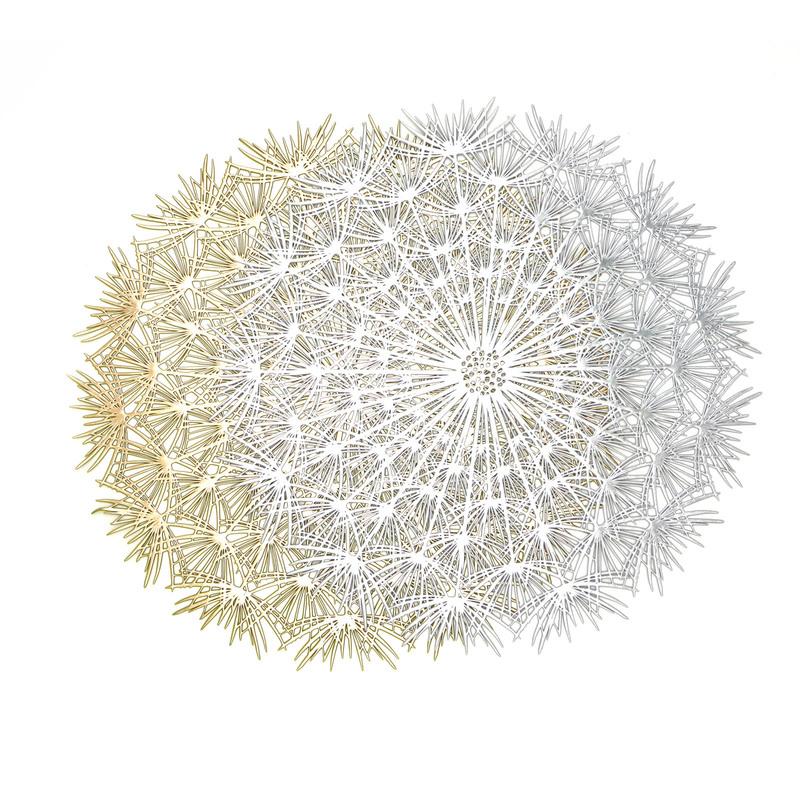 2/4PCS Dandelion Placemat for Dining Table PVC Plastic Hollow Coaster Table Bowl Mats Set Holiday Party Home Decor Wedding Party