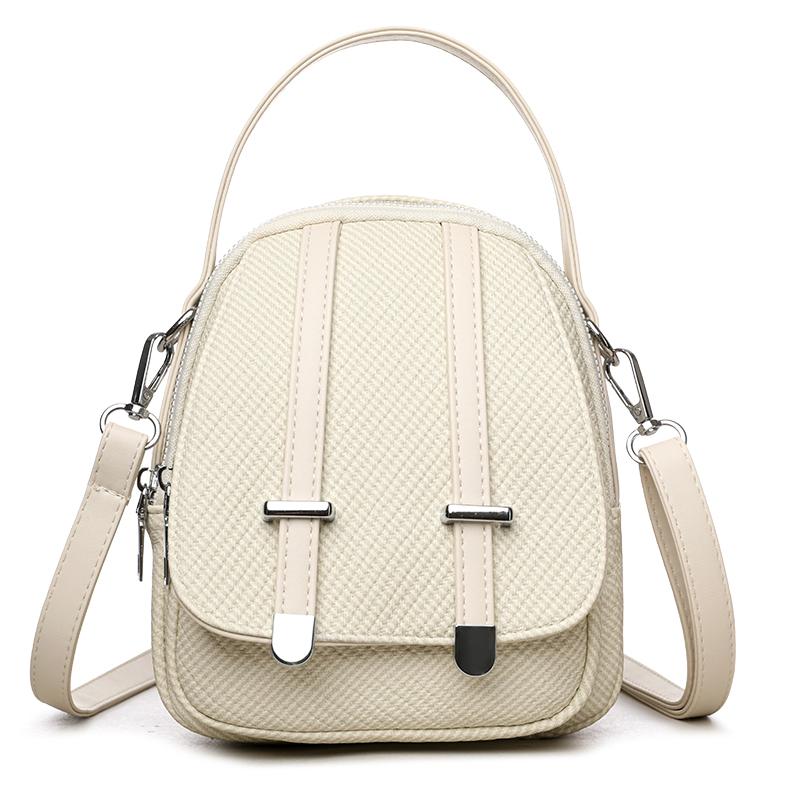 Women's PU Shoulder Bag Multi-compartment Double-use Handbag Soft Leather Crossbody Bag