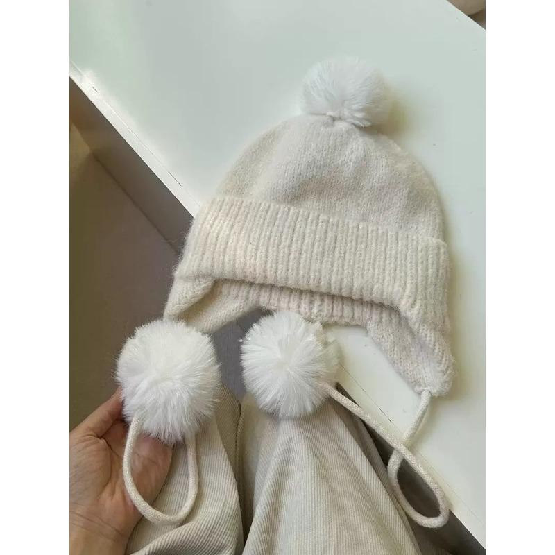 Süße und niedliche warme Wollmütze für den Winter Koreanische Damen Plus Samt Lei Feng Mütze Plus Samt Winddicht Ohrschutz Strickmütze