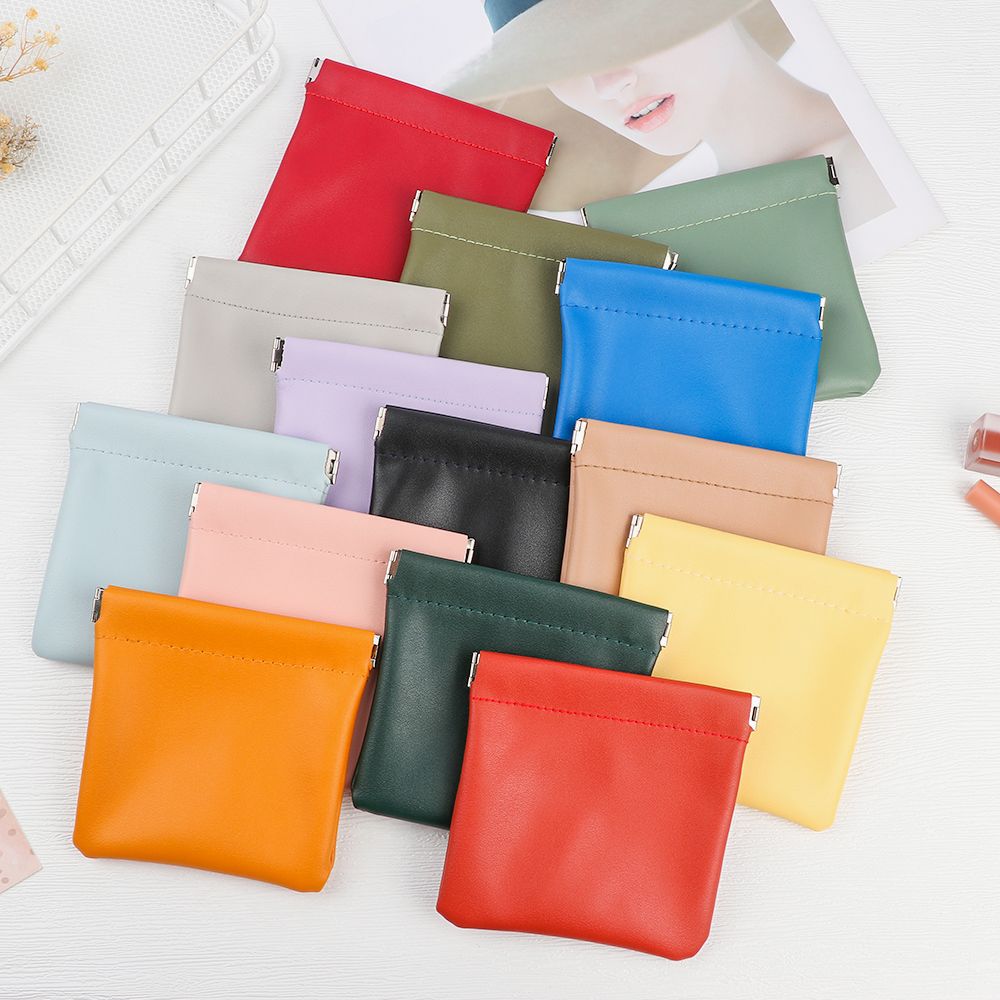 Fashion PU Leather Earphone Storage Bag Coin Pocket Purse Mini Wallet Key Organizer Money Change Pouch Women Credit Card Holder