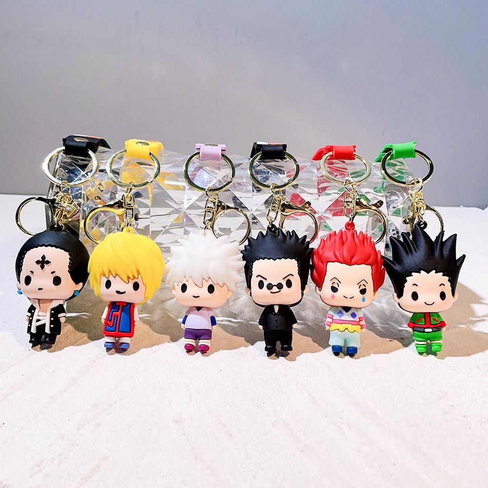 Klíčenka v kresleném stylu s lovci Gonem a Killuou, roztomilý silikonový přívěsek na tašky