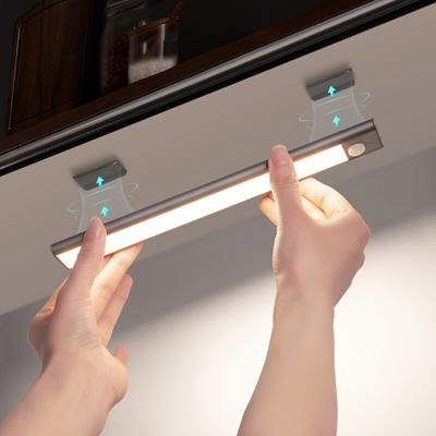 1 Stück LED-Bewegungsmelder-Schrankleuchte, kabellose magnetische USB-wiederaufladbare Küchen-Nachtlichter