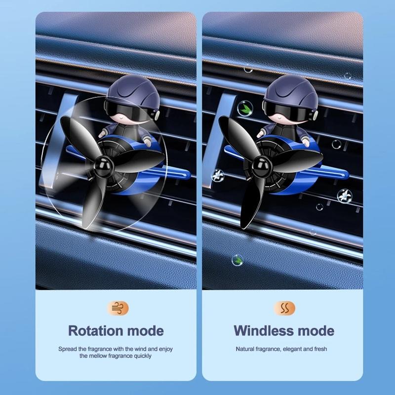 Car Air Freshener Aromatherapy Accessories Interior Perfume Diffuser Rotating Propeller Outlet Fragrance Cartoon Design Supplies