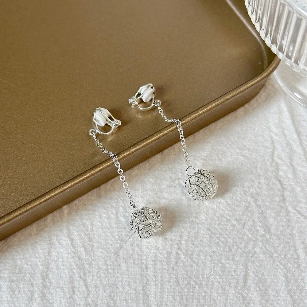 French Baroque Pearl Earclip with No Ear Hole for Women New Earclip Style Versatile Earaccessory