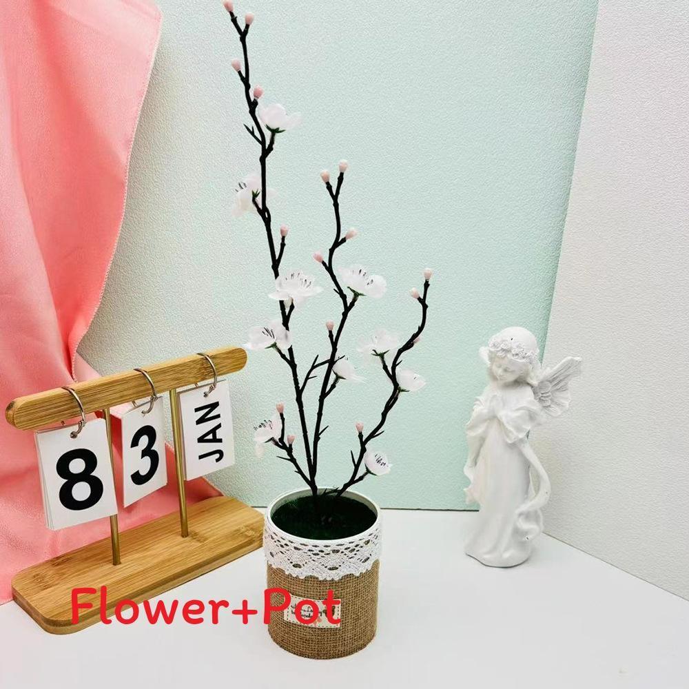 

Praecox Chimonanthus Artificial Potted Plant With Fabric Pot For Room Decor