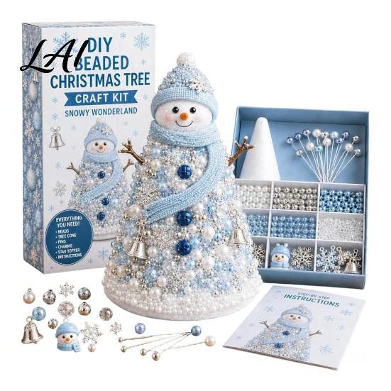Zero-based Beading Material Kit DIY Christmas Tree for Adults Beginners Handmade 3D Ornament with Full Miniature Forest Desktop Display Tools
