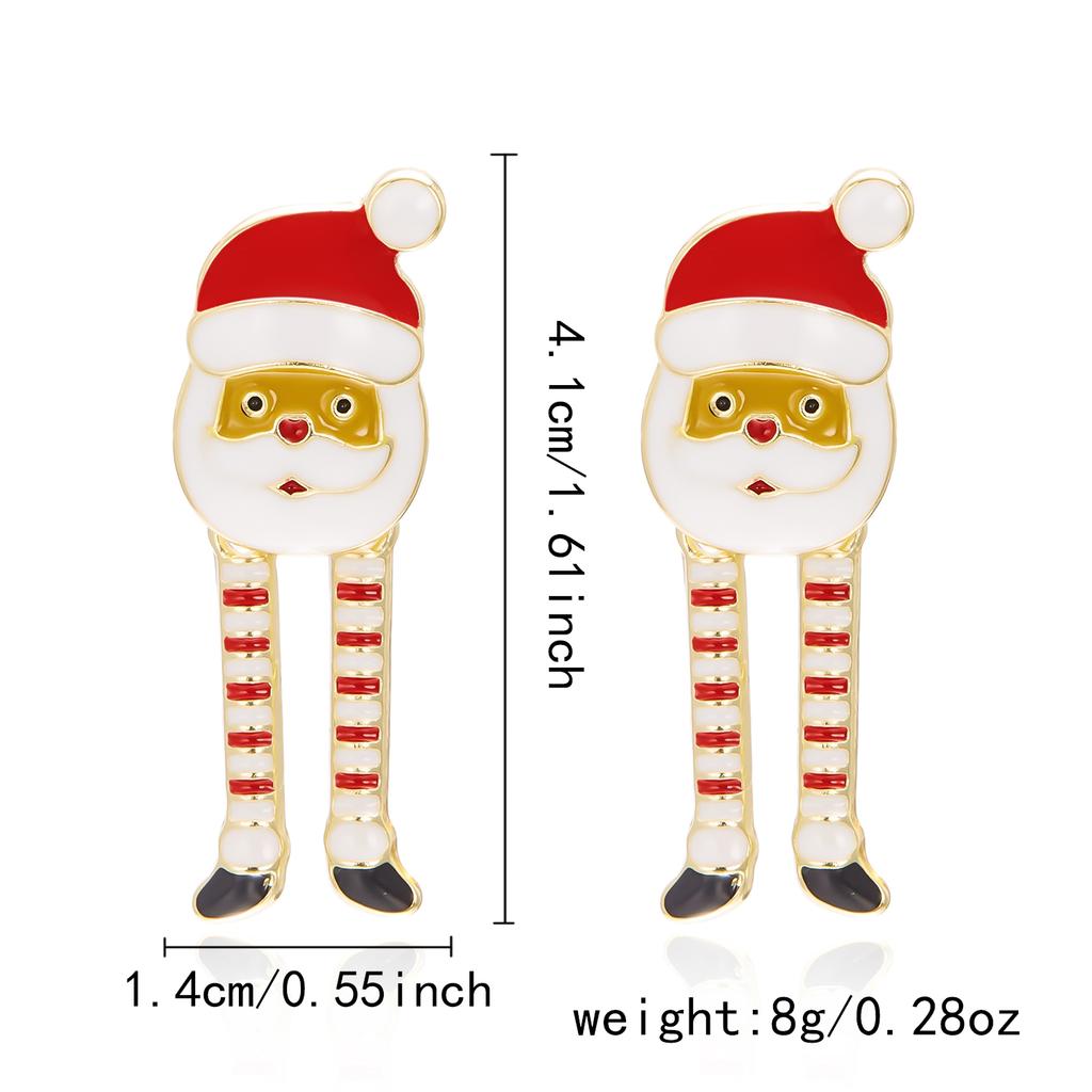 Cute Santa Claus Stud Earrings for Women Delicate Imitation Pearl Christmas Earrings New Year Party Jewelry Christmas Gift