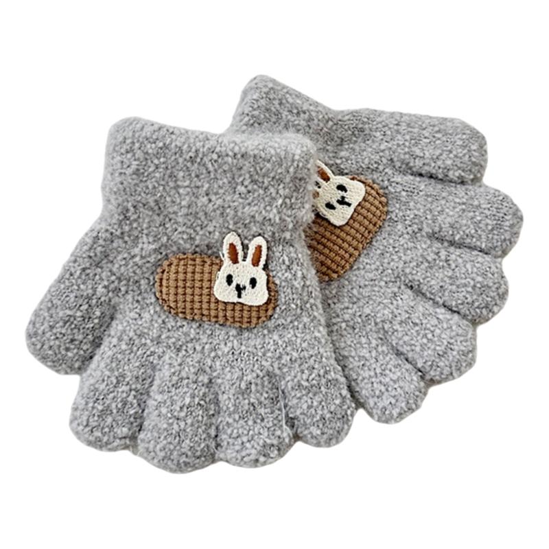 Cosy Winter Gloves for Kids Ages 1 To 3 Year Soft and Warm Five Finger Mittens 69HE