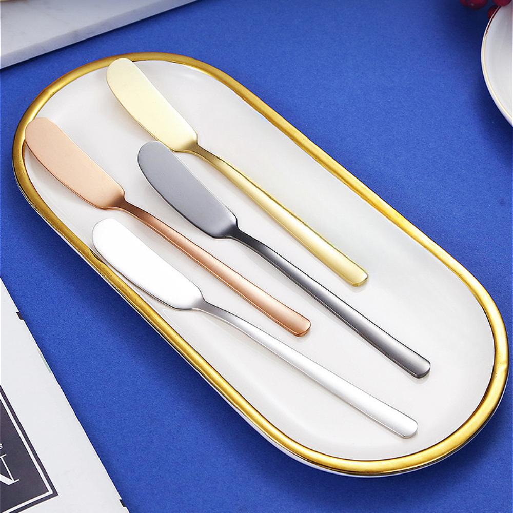 Stainless Steel Butter Knife Long Handle Cheese Bread Jam Cutter Multifunctional Western Food Tableware Kitchen Gadgets