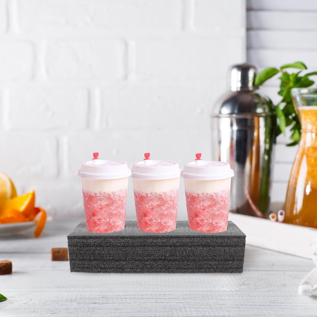 2Pcs Cup Fixing Holder Pearl Cotton Material Takeout Cup Tray Multi-Hole Beverage Carrier Coffee Milk Tea Packing Tray Outdoor
