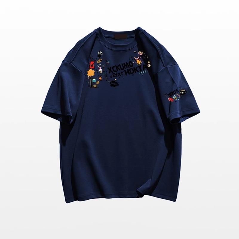 2025 Sommer lustiges Cartoon Buchstaben Print T-Shirt für Frauen Kleidung Harajuku Oversized T-Shirt hohe Qualität 200G 100% Baumwolle T-Shirt weiß Y2k Tops