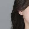 Exquisite and Niche Micro Inlaid Starry Sky Four Pointed Star Earrings for Women, with A Minimalist and Compact Design