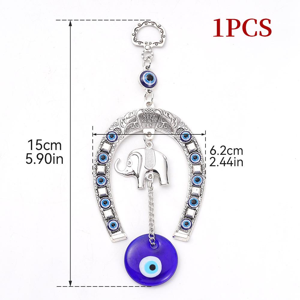 

Турецкий синий стеклянный глаз амулет подкова с лентой слона этнические настенные подвески на удачу колокольчики для дома и автомобиля украшения