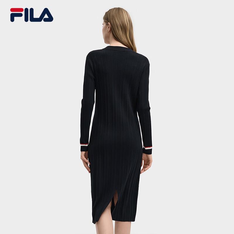 FILA Women's 2025 Winter Slim-Fit Knit Sweater Dress
