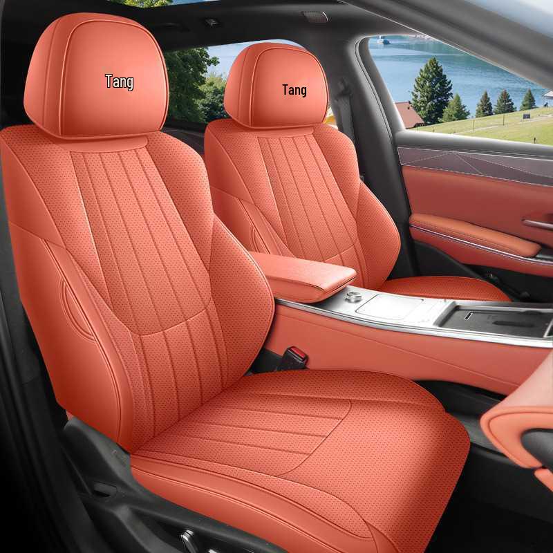 BYD Tang L Full Coverage Perforated Leather Car Seat Covers, 25 Styles, All-Season DM/EV Seat Cushions. 5-seater Full Front & Half Rear