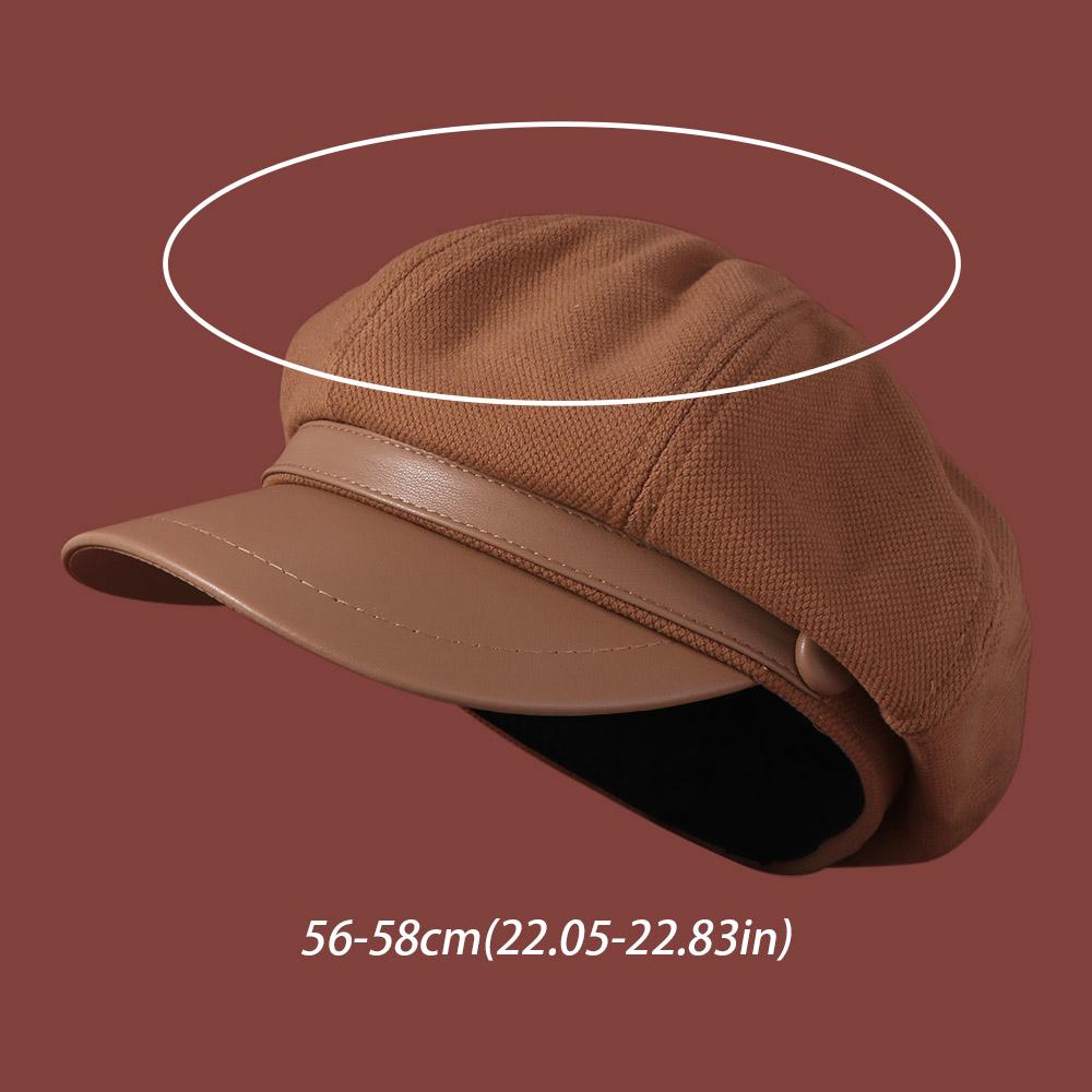 Casual Women's Beret Retro Style Painter Hat Fashion Pu Leather Beret  Girl