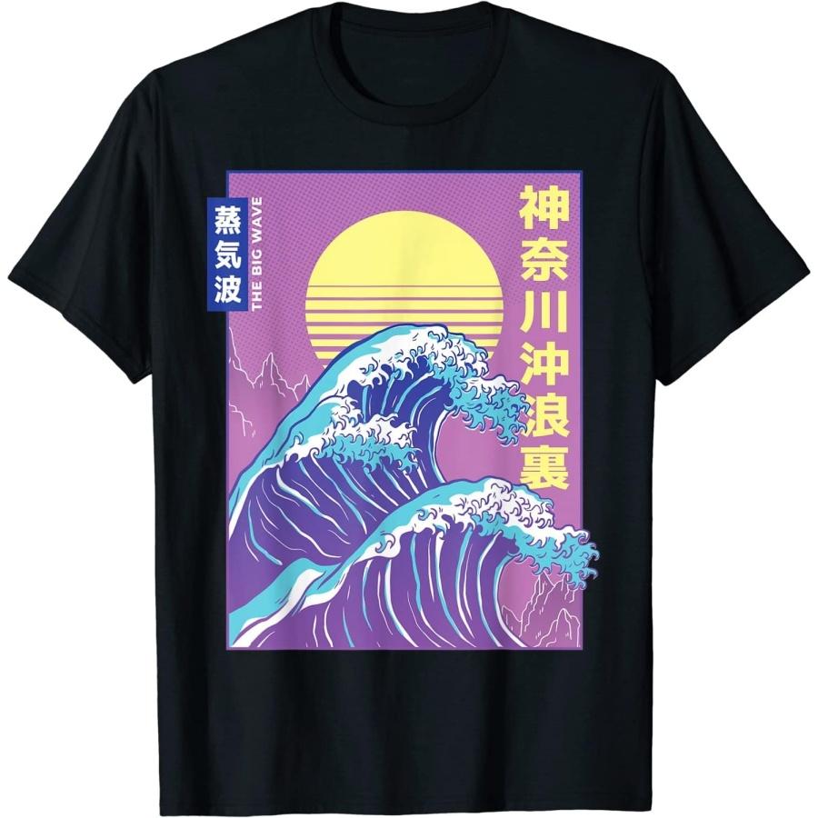 HATANSE Vaporwave Японская Волна Канагавы Большая Волна Графическая Футболка S