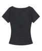 Mucent Emma V-Neck Striped Short Sleeve Tee
