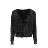 Veromoda Women's Distressed V-Neck Knit Cardigan