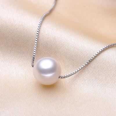 LSOOYH Collana rotonda di perle d'acqua dolce naturali Ciondolo classico per collana girocollo di perle da donna